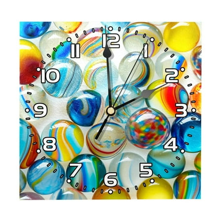 Wall Clocks Battery Operated Modern Clocks Square Silent Clock 7.87 in Crystal Glass Decorative Candy