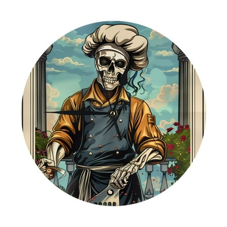 Wall Clock, Skeleton Chef BBQ Scene Wall Clocks Battery Operated Silent Kitchen Office Wall Clock Decorative, Wall Clock for Living Room School Classroom Bedroom Home Decor