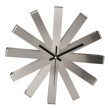 Wall Clock Stainless Steel Silent Modern Decorative Hanging Clock for Bedroom Living Room