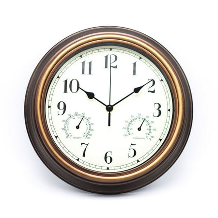 Wall Clock Temperature and Humidity Foreign Trade Wholesale 12-Inch Quartz Clock Living Room Bedroom Simple Clock Manufacturer