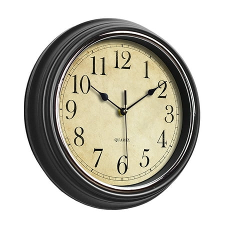 Warkul Wall Clock Vintage Silent Non-ticking Battery Operated Hanging Clock for Living Room Home Decoration