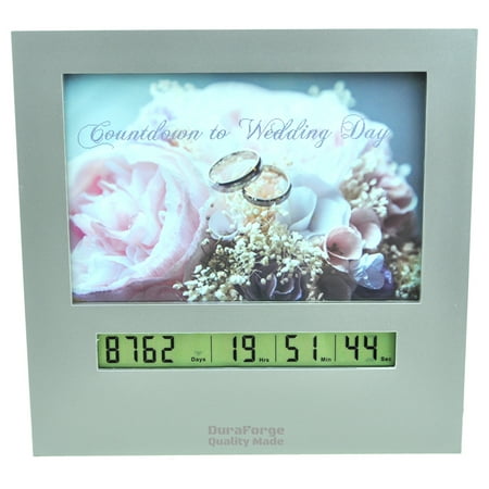 Wedding Countdown Clock with Large Digital Display Day Timer & 4x6 Picture Frame, Fun Reusable Advent Calendar or Count Down to New Baby