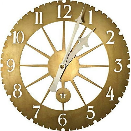 WEEMS & PLATH Solid Brass Jeffersonian Wall Clock - 16 Dia. x 1.25 D'