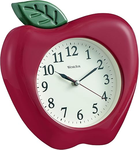 Westclox 10" 3-Dimensional Apple Wall Clock- Model #38038A