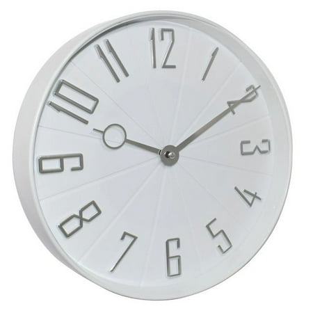 Westclox 12 White Modern Dial Analog QA Wall Clock with Raised Numbers