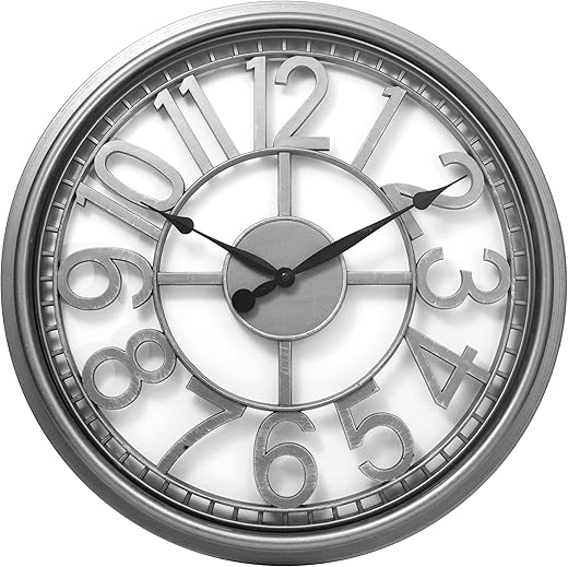 Westclox 33171S 20-Inch See-Through Wall Clock with Silver Case