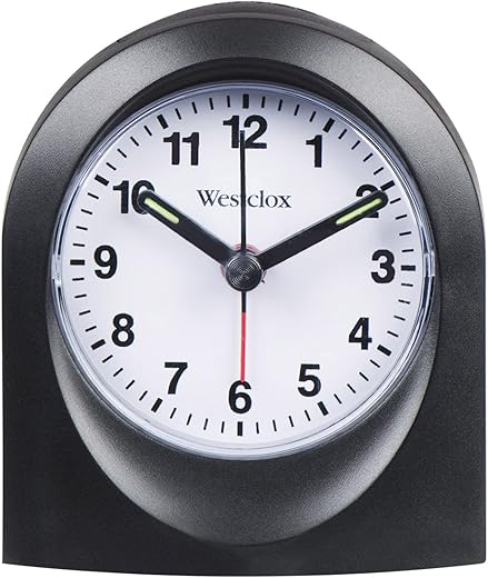 Westclox 47312 Quartz Alarm Clock Black Case, No Size