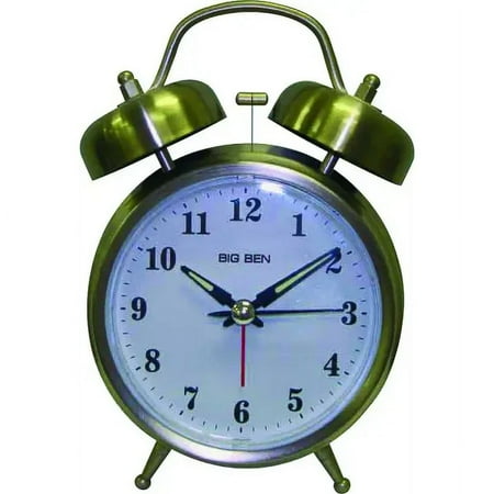 Westclox 70010A Big Ben 4-1/2 Inch Twin Bell Quartz Alarm Clock Pewter, Each