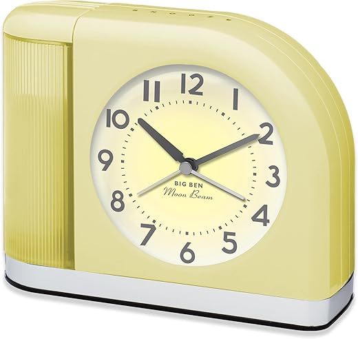 Westclox Big Ben Moon Beam Quartz Analog Alarm Clock Yellow with USB 44000Y