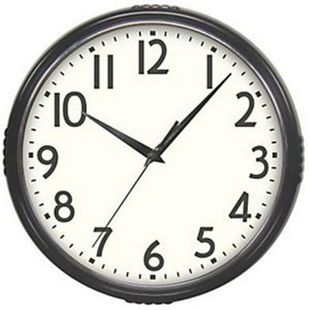 Westclox Retro Black 9.5 Analog Quartz Accurate Wall Clock with Convex Glass Lens