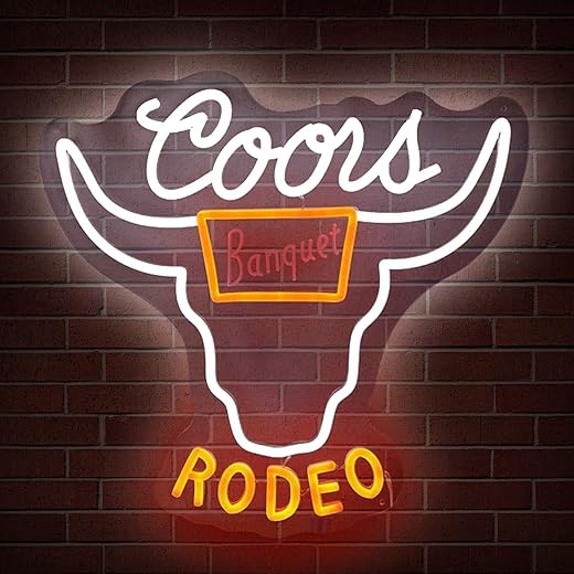 Western Decor Cowboy Neon Sign - 9 Brightness Adjustments Usb Powered, Cow Skull Light, Sign Busch, Crs Bull Led Wall Decor