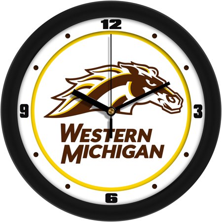 Western Michigan Broncos 11.5'' Suntime Premium Glass Face Traditional Logo Wall Clock