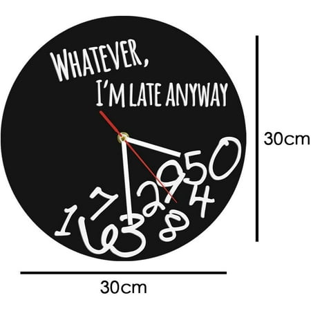 Whatever I'M Late Anyway Modern Wall Clock Whatever With Falling Numbers Wa