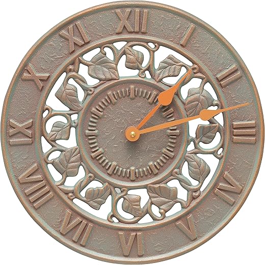 Whitehall 01281 Ivy Silhouette Clock, Copper Verdigris