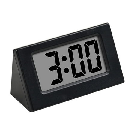 White Mini Small Car Desk Digital Clock Watch Gauges Alarm Clocks Mini Digital LCD Screen Travel Desktop Clock Electronic Home Clocks Office