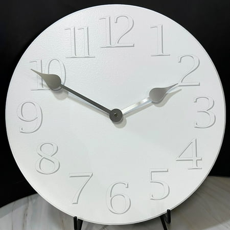 White On White Wall Clock | Beautiful Color, Silent Mechanism, Made in USA