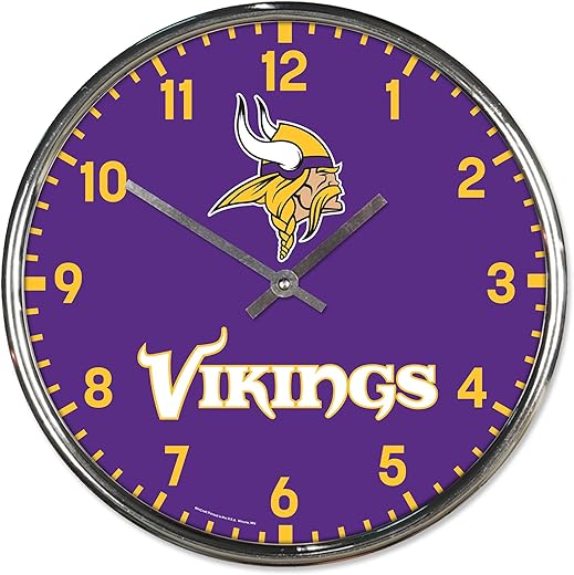 WinCraft Minnesota Vikings Chrome Wall Clock