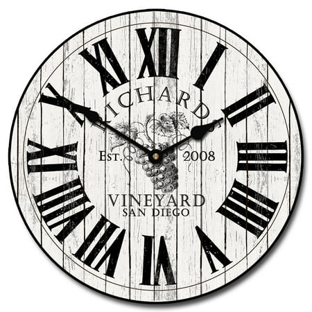 Wine Barrel Lid Wall Clock | Beautiful Color, Silent Mechanism, Made in USA