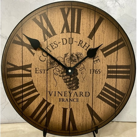 Wine Barrel Lid Wall Clock | Beautiful Color, Silent Mechanism, Made in USA