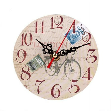 Wiueurtly Vintage Style Silent Antique Wood Wall Clock D