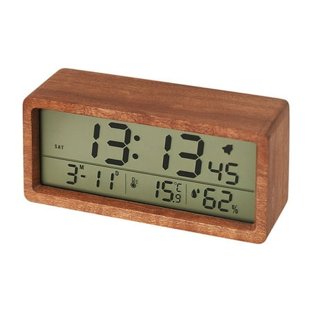 Wooden Digital Battery Operated Alarm Clocks for Bedrooms, Beside, Table, Desk