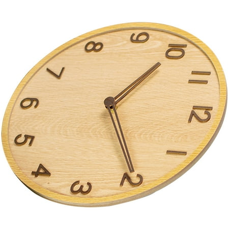 Wood Grain Wall Clock Decor Clocks Wooden Light Luxury Unique