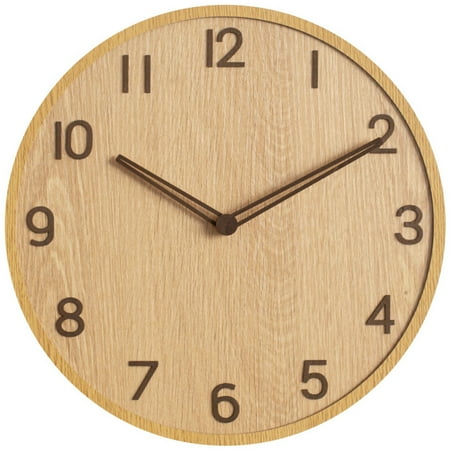 Wood Grain Wall Clock Unique Clocks Wooden Mount Decor Wall-mounted