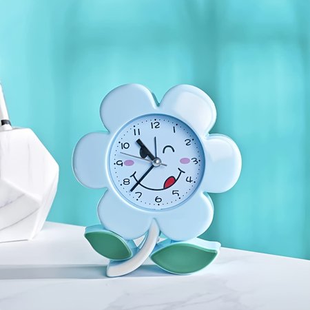 XINGJIU 1pc Alarm Clock, Flower Clock, Solid Color Clock, Birthday Gift, Flower Table Bedside Clock