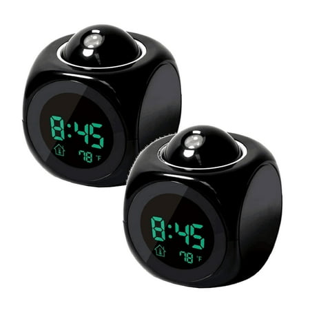 Xubond Alarm Clock Digital LCD Voice Talking Multifunction LED Projection Alarm Clock Temperature Clock