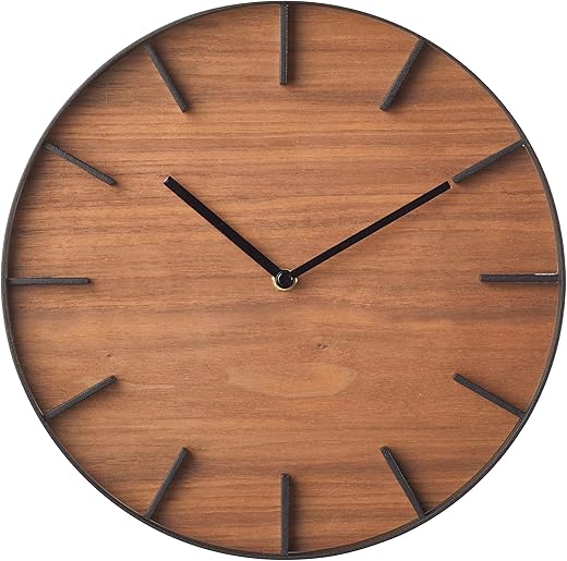 Yamazaki Home Wall Clock - Modern Wood Home Decoration Steel + Wood One Size Walnut