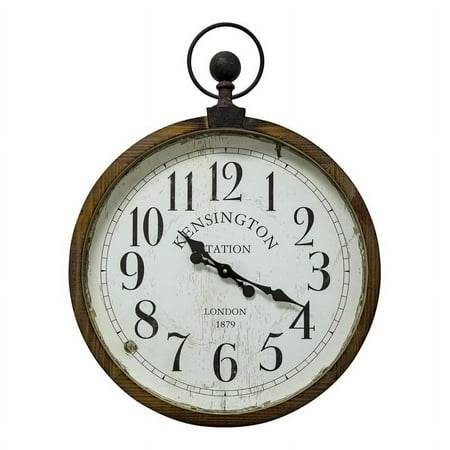 Yosemite Home Decor Kensington Station Engineered Wood Wall Clock in Off White