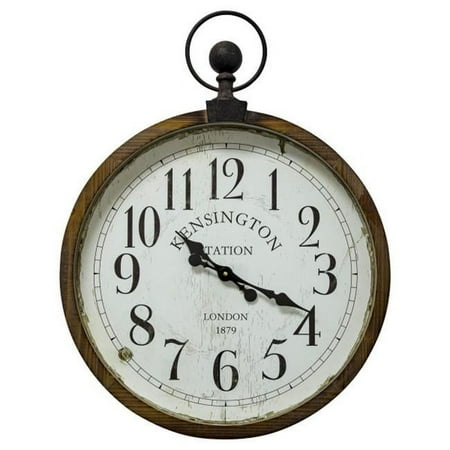 Yosemite Home Decor Kensington Station Pocket Watch Style Wall Clock