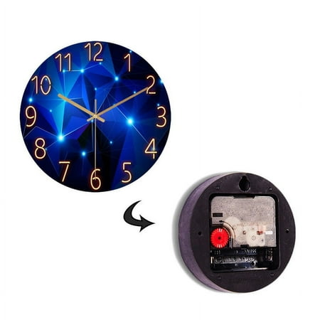 ZAROYEAX Glass Living Room Geometric Wall Clock Quartz Clock Wall Watch Silent Clock