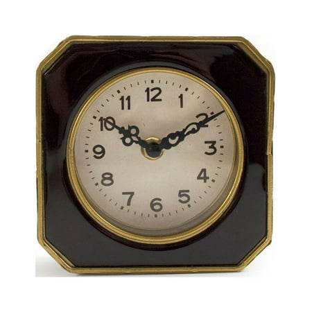 Zentique 5 Black and Gold Traditional Solid Desk Clock