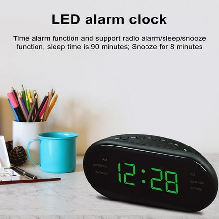 Zyhtgyee Electronic Alarm Clock With Alarm Function Electronic Alarm Clock Radio Snooze Function LED Digital Display Clock for Home Bedroom Office (1 Set)