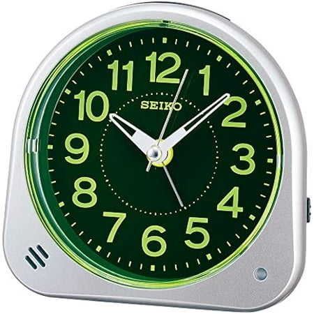 Seiko Clock Alarm Clock, Display Clock, Analog, Visible at night, Silver metallic, 113 x 116 x 66 mm XN301S