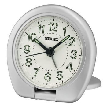 Seiko Sakai Travel Alarm, Metallic Silver Traditional Quartz Analog QHT018SLH