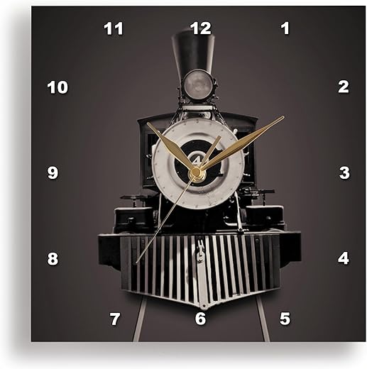 3dRose dpp_54399_2 Locomotive Train Coming from The Front Wall Clock, 13 by 13-Inch