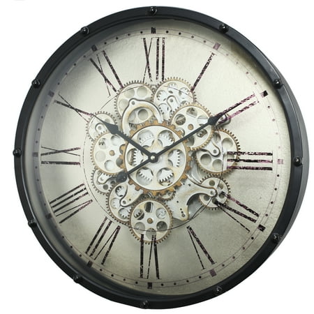 A&B Home Roman Numeral Gear Wall Clock