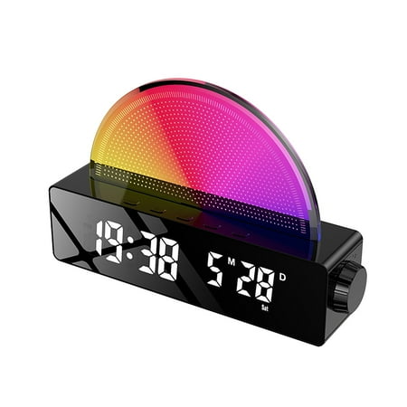 Alarm Clock Bedside Powered With Led Night Light Wake Up Sunrise Electric Silent Non Ticking Digital Alarm Clocks For Heavy Sleepers Snooze With Large Display Temperature