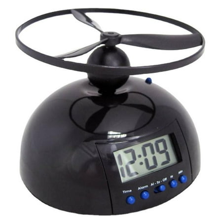 Alarm Clock Flying Clock Digital Display Creative Home Gadget Desktop Clock Led Clock Bedroom Bedside Clock (black)