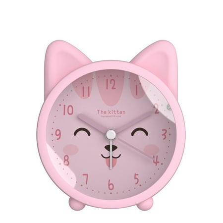 Alarm Clock for Kids - Alarm Clocks for Bedrooms with Night Light, Cute Cat Alarm Clock Touch Control Rechargeable Snooze Clock Desk Bedside Silent Non-Ticking Alarm Clock for Children Girls Bedroom