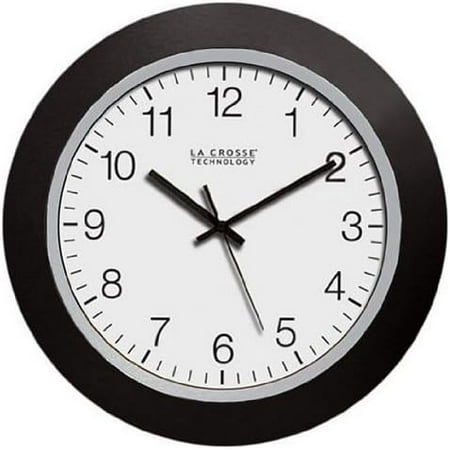 Atomic Analog Outdoor Clock 10in Black Metal Weatherproof Garden Patio Wall Mount