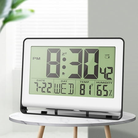 Baiulaoshu Clock Home Clock Clock with and Humidity Battery Operated Electronic Clock Rollback