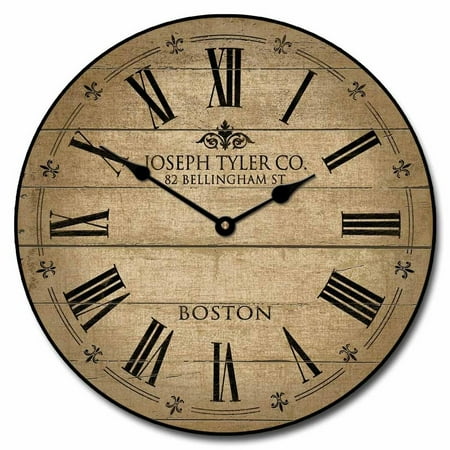 Barnwood Tan Hanging Wall Clock Analog Ultra Quiet Quartz Mechanism Beautiful Lasting Color