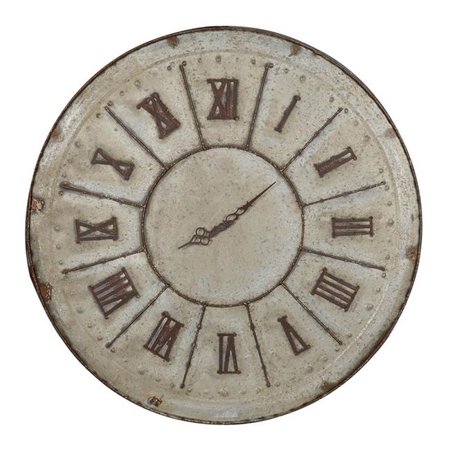 Benjara 30 in. Vas Round Clock, Classic Vintage Style - Matted Bronze Tin Tone