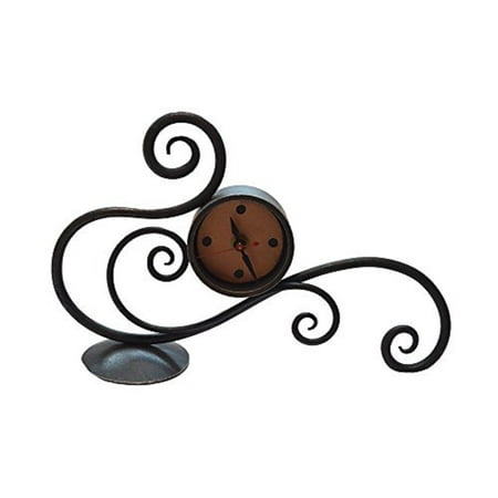 Blackthorne Forge - Iron Sculpture - Iron Scrolled Table Clock