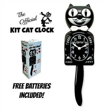 Classic Black Kit Cat Clock 15.5 Full Size Kit-Cat Klock with Moving Eyes and Tail Retro Style Made in the USA NEW