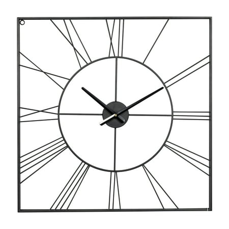 Cosmoliving by Cosmopolitan Industrial Metal Wall Clock, 24L x 24H, Black