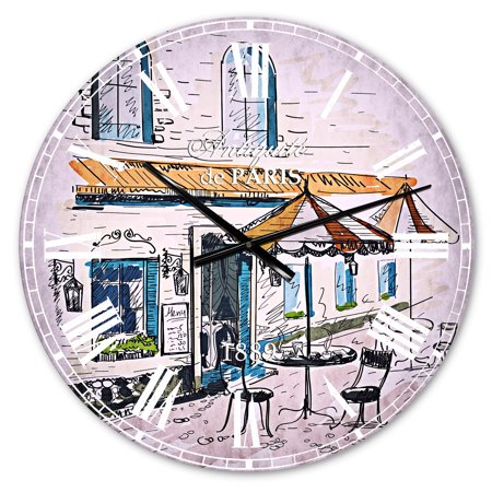 Designart 'Street CafÃ©' French Country wall clock